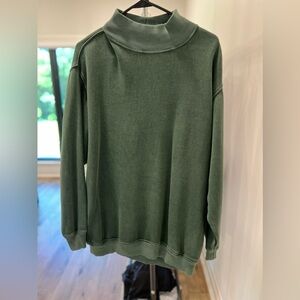 Aerie Mock Neck Oversized Green Sweatshirt Medium
